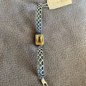 Lori Bonn Citrine Trellis Rectangular Cuff Bracelet